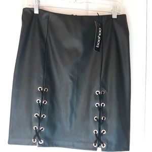 Plus Eyelet Lace Up Skirt